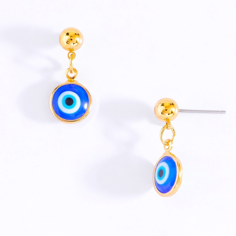 GOLD PLATED POST EARRINGS WITH EYE